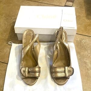 Chloé CHLOE Espadrilles T.eu 40 Exotic leathers Golden